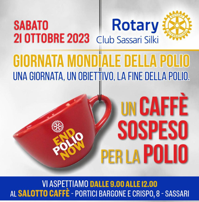 “Giornata mondiale della polio: una giornata, un obiettivo, la fine della polio” tenutosi presso il Salotto Caffè ai Portici Bargone e Crispo 8 (Sassari)